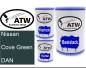 Preview: Nissan, Cove Green, DAN: 500ml Lackdose + 500ml Klarlack + 250ml Härter - Set, von ATW Autoteile West.